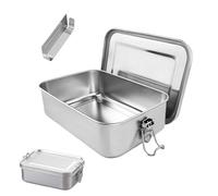 SXCCNW BPA-Free Stainless Steel Lunch Box 850ml - Leakproof Food Container with Removable Portion Divider, 304 Metal Tiffin for Office, School & Fresh Homemade Meals