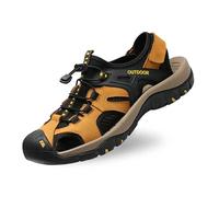 SXcggal Closed Toe Sandals Men Casual Summer Adjustable Lightweight Outdoor Open Toe Walking Sandals Belay Mens Outdoor on Open Walking Sandal Beach Summer Sandal Uk,Yellow,43