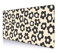 SXCKANG Abstract Black Flowers XL Mouse Pad, Vintage Floral Pattern Gaming Mat, Full Desk Size, 31.5 x 15.7 in