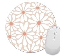SXCKANG Beige Daisy Flower Mouse Pad Mat Small, Premium-Textured Washable Boho Retro Aesthetic Mousepad Cute, Non-Slip Rubber Base Floral Modern Art Mice Pad for Office Computer Decor,Abstract