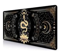 SXCKANG Black & Gold Large Mouse Pad, Boho Snake Witch Desk Mat for Desktop, Women Gaming Full Desk Mousepad, Moon Phases Computer Laptop Protector Writing Pad for School Office Home 35.4x15.7 in