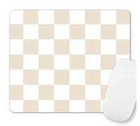 SXCKANG Cute Checkered Mouse Pad, Retro Beige Sand Mousepad, Square Aesthetic Mice Pad Perfect Design for Gaming, Computer, Laptop, Office Work Home, Non-Slip Rubber Mouse Mat, 9.5x7.9 inch