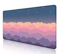 SXCKANG Cute Clouds Purple Desk Mat, Kawaii Large Gaming Mouse Pad, 35.4 x 15.7 Inch