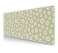 SXCKANG Cute Green Gaming Mouse Pad, Daisy Flowers Large Mouse Pad, Non-Slip Rubber Base Desk Mat, Extended Mousepad for Women Home Office, 31.5 X 11.8 Inch