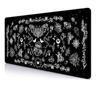 SXCKANG Goth Desk Mat, Black Occult Large Gaming Mouse Pad, Halloween Witchy Celestial Mushroom XXL Mousepad, Office Desk Decor Accessories Gifts