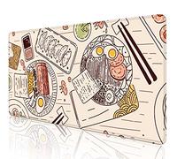 SXCKANG Japanese Food Desk Mat, XL Extra Large Gaming Mouse Pad, XXL Anti Slip Deskmat, Ramen Mousepad, Retro Sushi Foodie Japan Kawaii Full Desk Mouse Pad- 35.4 x 15.7 Inch