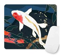 SXCKANG Mouse Pad, Japanese Koi Fish Mouse Pad Design, Cute Mouse Pads Square Waterproof Mouse Mat Non-Slip Rubber Base Abstract Mousepad for Women Office, 7.9 x 7.9 Inch
