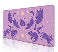 SXCKANG Purple Desk Mat, Gaming Large Mouse Pad for Desk, Pink Kawaii Desk Pad, Cute Cat Big Mouse Pad XXL, 35.4 x 15.7 in
