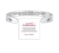 SXCKMWA Inspirational Cuff Bracelets to My Granddaughter,Inspirational Bangle Stainless Steel Bracelet,Engraved Hidden Message Bangles,Personalized Jewelry Gifts for Teen Girls Women
