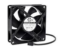 SXDOOL 80mm 12V Waterproof Cooling Fan, 25mm Thick, IP68 Design, 3-Pin FG | Dual ball bearings and flame-retardant PBT frame and blades for cabinet ventilation and electronics cooling.