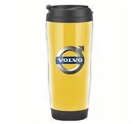SXDZHK Car Travel Mug for Volvo V50 2007-2012, Leakproof Tumbler Stainless Steel Thermal Vacuum Flask with Leakproof Lid Coffee Cup Reusable Insulated Cups Accessories,A-Yellow