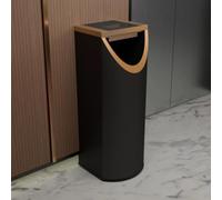 SXEHPAO 30L Outdoor Stainless Steel Trash Can with Removable Inner Bucket, V-shaped Opening, Ashtray Lid for Cigarette Butts, Office Hallway