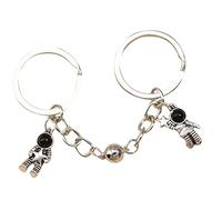 Sxett 2Pcs Cartoon Heart Keychain Astronaut Keyring Friendship Birthday Best Couple Decor