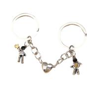 Sxett 2Pcs Cartoon Heart Keychain Astronaut Keyring Friendship Birthday Best Couple Decor