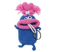 Sxett Cartoon Thick Lips Monsters Keys Bag Pull Type Knitted Car Keys Cases Keys Wallet Housekeepers Keys Holder Easy to Use, cloth/feather, No Gemstone
