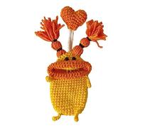 Sxett Cartoon Thick Lips Monsters Keys Bag Pull Type Knitted Car Keys Cases Keys Wallet Housekeepers Keys Holder Easy to Use, cloth/feather, No Gemstone