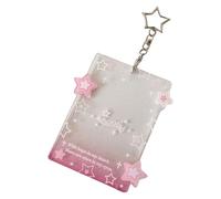 Sxett Stylish Star Card Holder Keychain Trendy Star Card Holder Keychain Decoration For Displaying Your Idol Passion, cloth/feather, No Gemstone