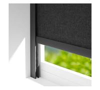 SXEVZOO 2 Pack Light Blocking Strips Aluminum Alloy, U-Shaped Blackout Shade Side Rails, Light Gap Blockers for Bedroom Window Shades and Blinds(Black 2pcs,60cm/23.6in)