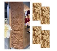 SXEVZOO 4/6 Pcs Stone Wall Panels PU, Interior Exterior 3D Wall Cladding | 6cm Thick Artificial Natural Stone Look Decorative Panel for DIY Projects(Earth-yellow,120x60cm-4pcs)