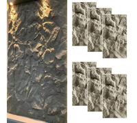 SXEVZOO 4/6 Pcs Stone Wall Panels PU, Interior Exterior 3D Wall Cladding | 6cm Thick Artificial Natural Stone Look Decorative Panel for DIY Projects(Gray-a,120x60cm-6pcs)