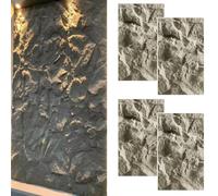 SXEVZOO 4/6 Pcs Stone Wall Panels PU, Interior Exterior 3D Wall Cladding | 6cm Thick Artificial Natural Stone Look Decorative Panel for DIY Projects(Gray-a,120x60cm-4pcs)