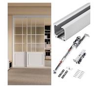 SXEVZOO Ceiling Mounted Sliding Door Metal Track Kit, Bypass Pocket Door Single Track Roller Set, Home Barn Door Hardware 1m~6m for Cabinet & Wardrobe(5.5m/18.0ft)