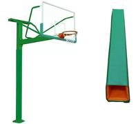 SXEVZOO Heavy Duty Basketball Pole Pads, Fits 8x8cm/12x12cm/18x18cm Square Size Poles, 2.5cm Thick 4ft/5ft/6ft Tall All-Weather Protective Pad(Green 6ft,10x15cm pole)