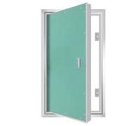 SXEVZOO Left-Opening Access Panel with Handle, Paintable Wall Plumbing Metal Access Door, Inspection Hatch Drywall Cover Cabinet for Maintenance and Cleaning(300x300mm)