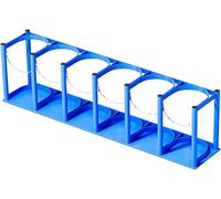 SXEVZOO Oxygen Cylinder Rack Capacity 4-5 L, Medical Propane/Nitrogen Holder Storage 1,2,3,4,5,6 Gas Tanks, with Safety Chain, for Laboratory and Factory(L-111cm(43 3/4"))