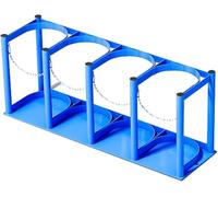 SXEVZOO Oxygen Cylinder Rack Capacity 4-5 L, Medical Propane/Nitrogen Holder Storage 1,2,3,4,5,6 Gas Tanks, with Safety Chain, for Laboratory and Factory(L-75cm(29 1/2"))