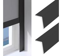 SXEVZOO PVC Roller Blind Light Blocking Strips L Channel, 2 Pack Window Shade Side Gap Light Blockers Self Adhesive for Bedroom, Gaming Room, Restrooms(Black 2pcs,135cm)