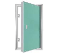 SXEVZOO Right-Opening Metal Access Panel, Paintable Wall Hole Door Cover with Handle, Conceals Wires, Pipes, Meters, Gas Service Inspection Hatch Panel(300x300mm)