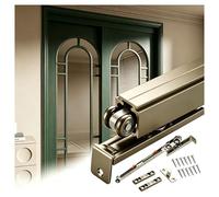 SXEVZOO Single Sliding Door Track Top Mount, 1.2/3.3/2.5/4.7/5m Soft Close Barn Door Hardware Kit, Kitchen & Balcony Pocket Doors Track Guide Rail(3.8m/12.5ft)