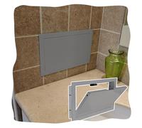 SXEVZOO Small Access Panel Door for Bathroom Wall, RV Attic Ceiling Easy Acess Hatch Flush Mount, Push-Lock Metal Inspection Door Service Hatch(Gray,25x25cm)