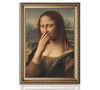 SXHANJXT Funny Stinky Face Bathroom Canvas Wall Art Unframed | Vintage Humor Fun Mona Lisa Bad Smell Aesthetics Picture Wall Decor Da Vinci Poster Print Artwork for Toilet Washroom