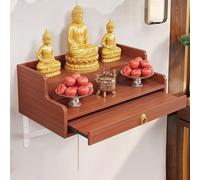 SXHEYUY Wall Mounted Altar Table, Desktop Altar Table with Pull-Out Drawer, Space-Saving Zen Prayer Stand for Home,A,30CM