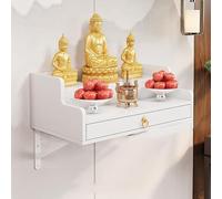 SXHEYUY Wall Mounted Altar Table, Desktop Altar Table with Pull-Out Drawer, Space-Saving Zen Prayer Stand for Home,B,30CM