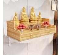 SXHEYUY Wall Mounted Altar Table, Desktop Altar Table with Pull-Out Drawer, Space-Saving Zen Prayer Stand for Home,C,60CM