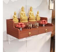 SXHEYUY Wall Mounted Altar Table, Desktop Altar Table with Pull-Out Drawer, Space-Saving Zen Prayer Stand for Home,A,60CM