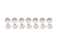 Sxhlseller 100 Sets M2.5 Stainless Steel Rivet Stud Fasteners, 3.5x12x7mm Flat Round Head Rivets and Screws for Leather Craft, Clothing, Bag, DIY Decoration (Stainless Steel)