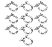 Sxhlseller 10Pcs Bow Shackle M5 D Anchor Load Shackles, 304 Stainless