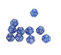 Sxhlseller 12 Sided Number Dice Set for Game Teaching, Clear Polyhedral Dice 40pcs for Board and Digital Teaching Scenes (Blue)