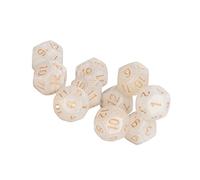 Sxhlseller 12 Sided Number Dice Set for Game Teaching, Clear Polyhedral Dice 40pcs for Board and Digital Teaching Scenes (White)