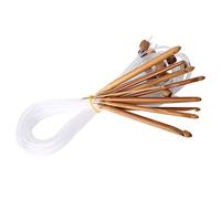 Sxhlseller 12pcs Carbonized Bamboo Afghan Crochet Hooks, 3-10mm Sizes