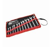 Sxhlseller 12Pcs Ratchet Wrench Set 8-19mm Chrome Vanadium Steel (#12) | Double Head Design, 72 Tooth Gear Mechanism, 5 Degree Swing Arc, Mirror Polish Finish, Portable Storage Pouch
