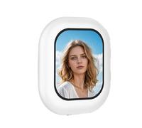 Sxhlseller 2.01 Inch Selfie Display Screen, Circular BT 5.0 Monitor with Built in Shutter Button and Magnetic Mounting, for Smartphones Content Creators (White)