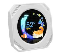 Sxhlseller 2.1 Inch Computer Temp Monitor, CPU Cooler LCD Display DIY Dynamic Theme Supported, PC Case Secondary Screen GPU Temperature Display (White)