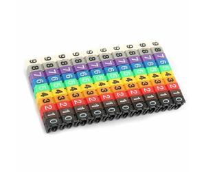 Sxhlseller 2.5mm² Cable Numbering Marker, 2 Boxes Colored Labels | Bright Plastic Wire Markers for Network Cable Identification, Durable Tube Markers for 3.0-4.0mm Diameter Wires,