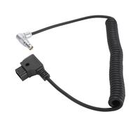 Sxhlseller 2 Pin Female to D-Tap Coiled Cable, Flexible SLR Camera Power Cable for RED Camera, PVC Material