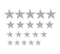 Sxhlseller 20pcs Rhinestone Star Patches, Silver Iron On Patches for